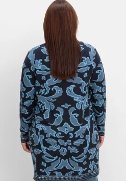 Strickjacke mit Jacquardmuster und Schalkragen