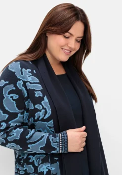 Strickjacke mit Jacquardmuster und Schalkragen