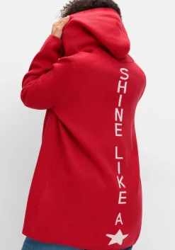 Strickjacke mit Kapuze und Jacquard-Details