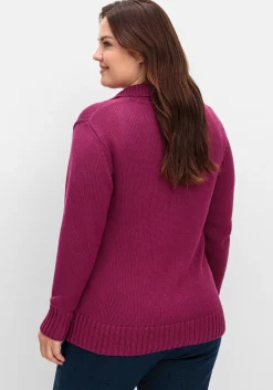 Strickjacke mit Troyerkragen und 2-Wege-Zipper