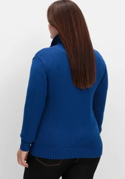 Strickjacke mit Troyerkragen und 2-Wege-Zipper