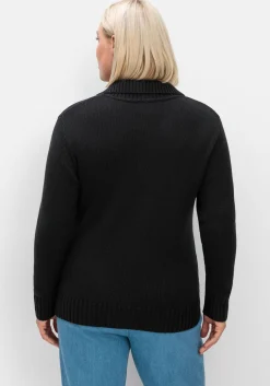 Strickjacke mit Troyerkragen und 2-Wege-Zipper