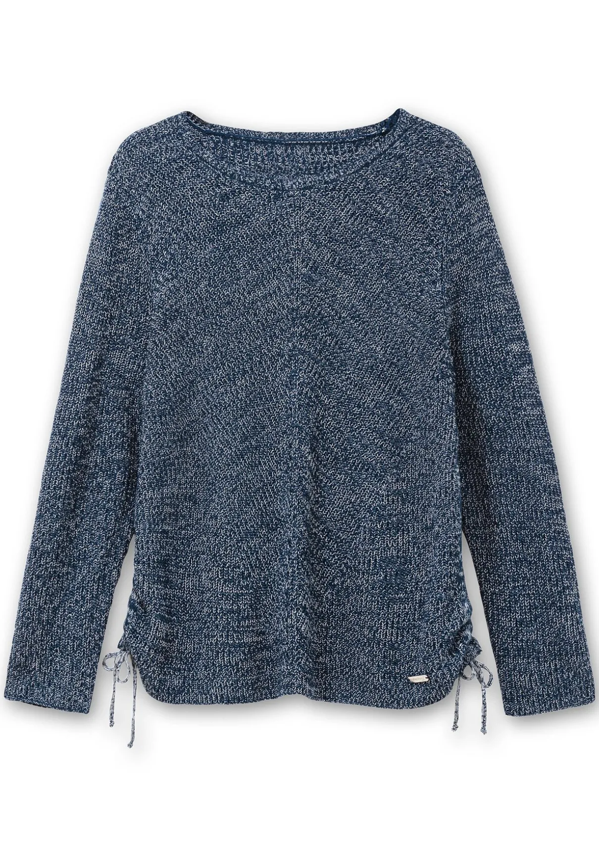 Strickpullover mit Rippmuster und Raffung seitlich