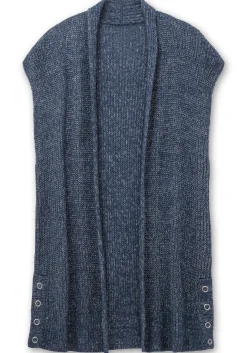 Strickweste in offener Form und melierter Optik