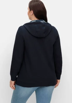 Sweatjacke mit Kapuze, aus Waffelpiqué