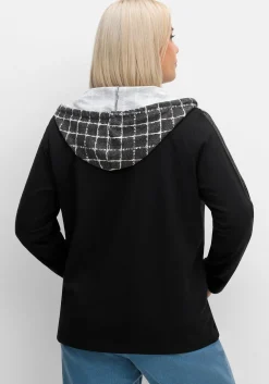 Sweatjacke mit Kapuze, im Mustermix