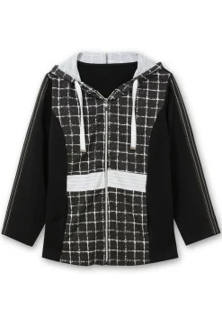 Sweatjacke mit Kapuze, im Mustermix