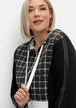 Sweatjacke mit Kapuze, im Mustermix