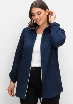 Sweatjacke mit Stehkragen und Jacquardmuster