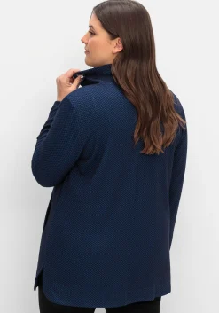 Sweatjacke mit Stehkragen und Jacquardmuster