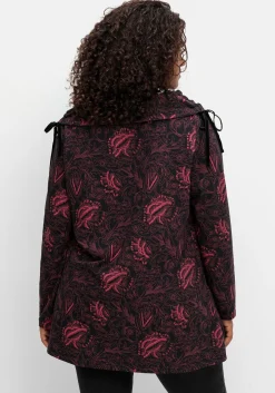 Sweatshirt in Longform mit weitem Kragen