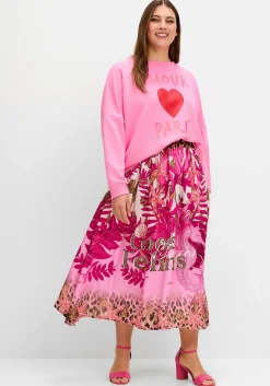 Sweatshirt mit Frontdruck und Rundhalsausschnitt