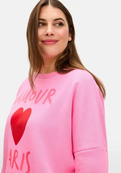 Sweatshirt mit Frontdruck und Rundhalsausschnitt