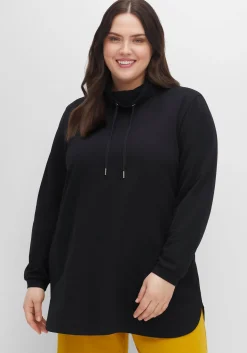 Sweatshirt mit hohem Kragen und Tunnelzug