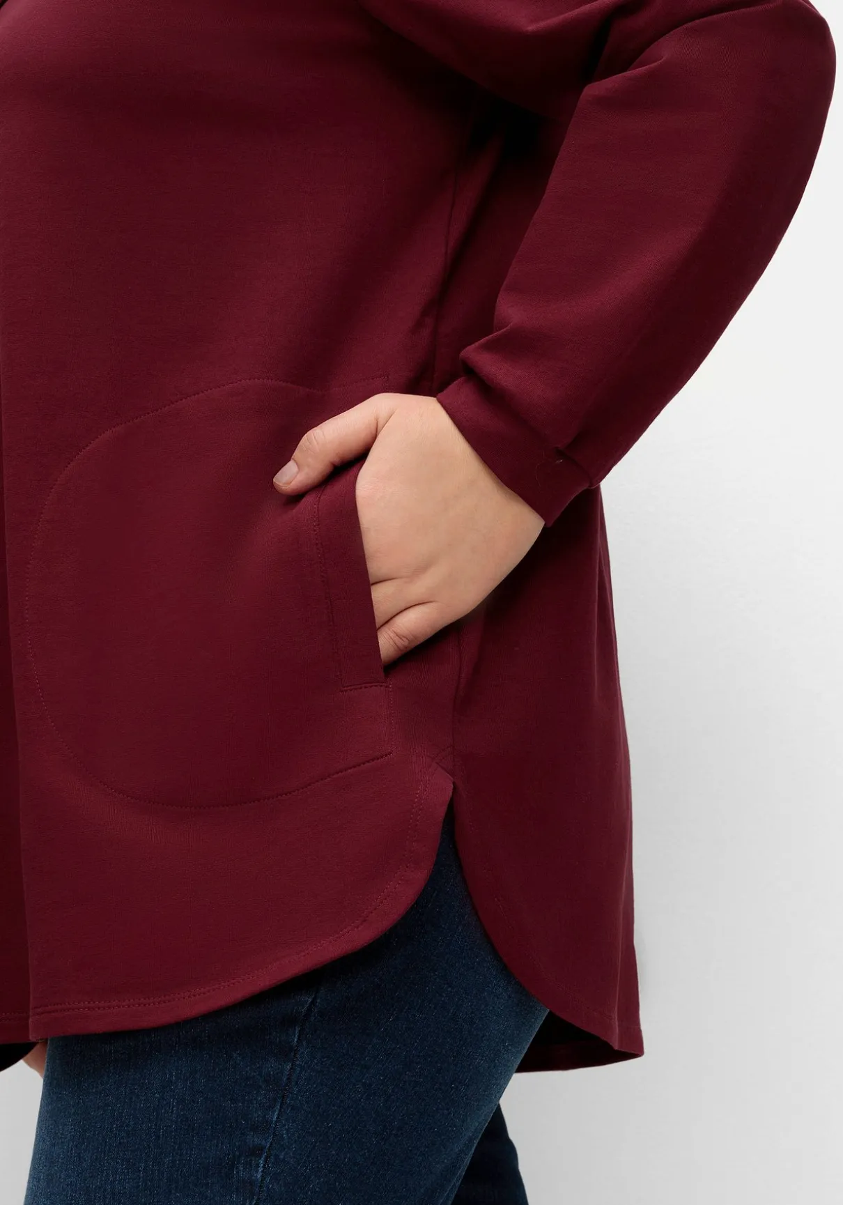 Sweatshirt mit hohem Kragen und Tunnelzug