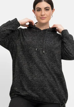 Sweatshirt mit Kapuze, in Salz-und-Pfeffer-Optik
