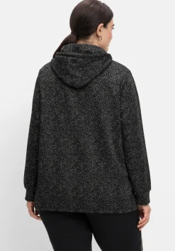 Sweatshirt mit Kapuze, in Salz-und-Pfeffer-Optik