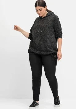 Sweatshirt mit Kapuze, in Salz-und-Pfeffer-Optik