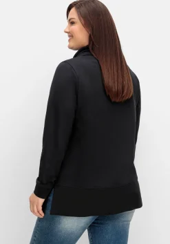 Sweatshirt mit Stehkragen und Applikation seitlich