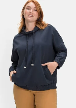 Sweatshirt mit Stehkragen und Tunnelzug