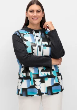 Sweatshirt mit Stehkragen und Grafikprint