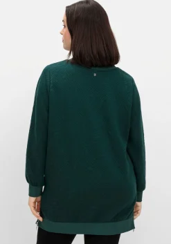 Sweatshirt mit Steppmuster und seitlichen Zippern