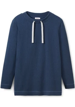 Sweatshirt mit Tunnelzug, aus Waffelpiqué