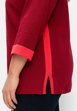 Sweatshirt mit Zierknöpfen und Kontrastdetails