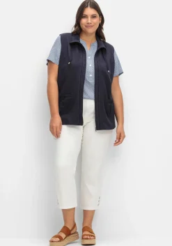 Sweatweste mit Reißverschluss und Umlegekragen