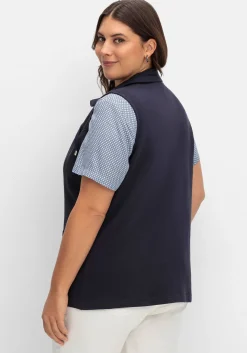 Sweatweste mit Reißverschluss und Umlegekragen