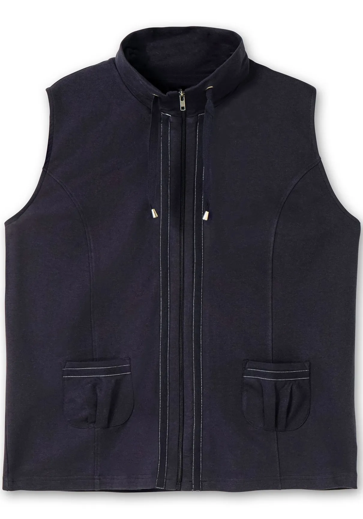 Sweatweste mit Reißverschluss und Umlegekragen