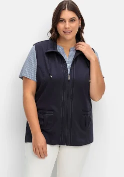 Sweatweste mit Reißverschluss und Umlegekragen