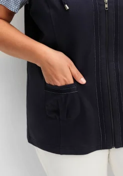 Sweatweste mit Reißverschluss und Umlegekragen