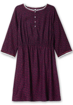 Tailliertes Kleid mit Alloverprint und kurzer Knopfleiste