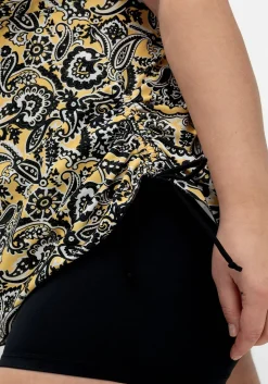 Tankini-Oberteil im Paisleymuster, mit Raffung seitlich