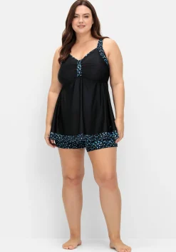 Tankini-Top in Longform, mit Pünktchenprint