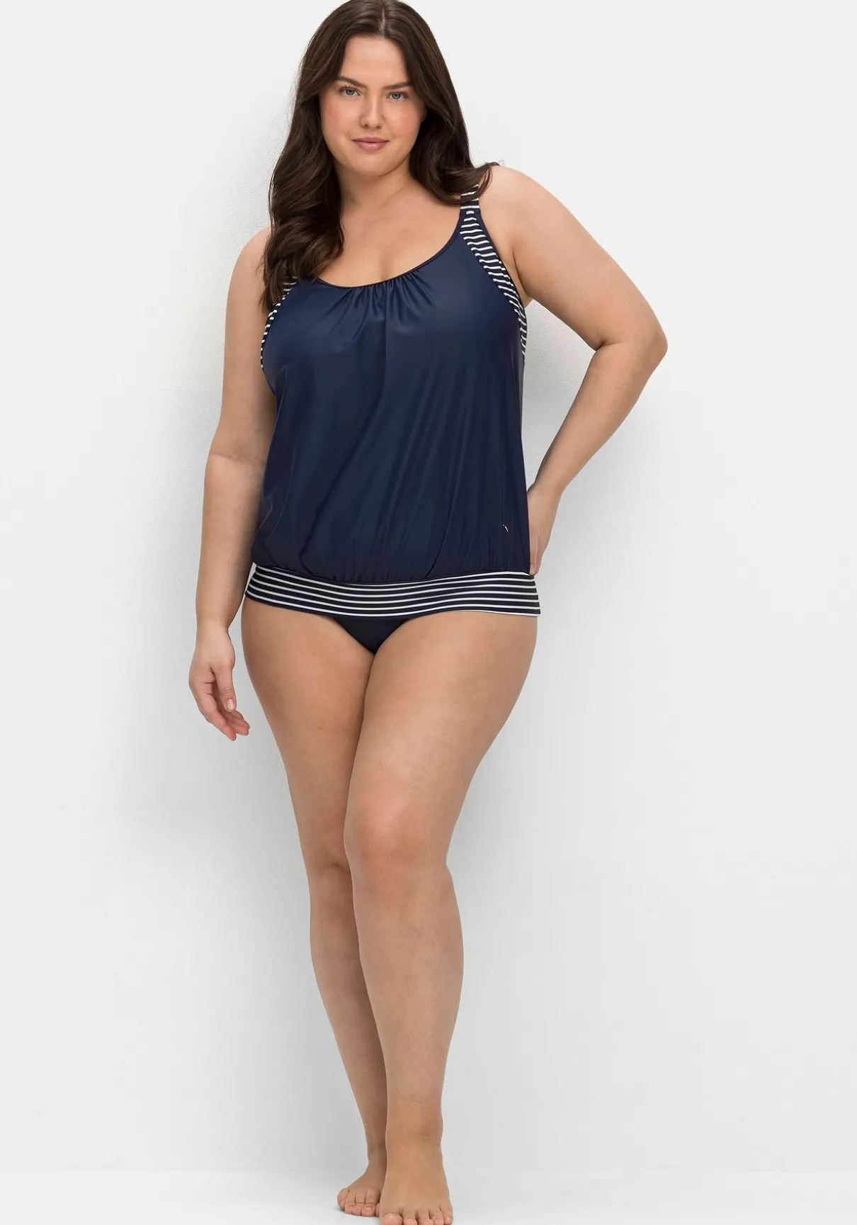 Tankini-Top in Oversized-Form mit Streifendetails