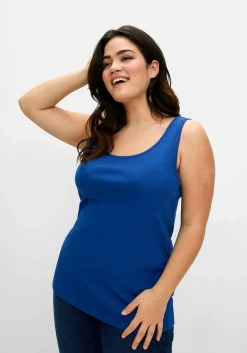 Tanktop aus Baumwolle, mit Rundhalsausschnitt