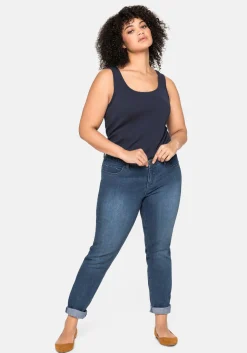 Tanktop aus Baumwolle, mit Rundhalsausschnitt