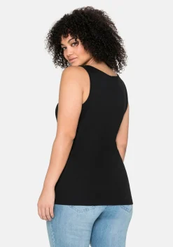 Tanktop aus Baumwolle, mit Rundhalsausschnitt