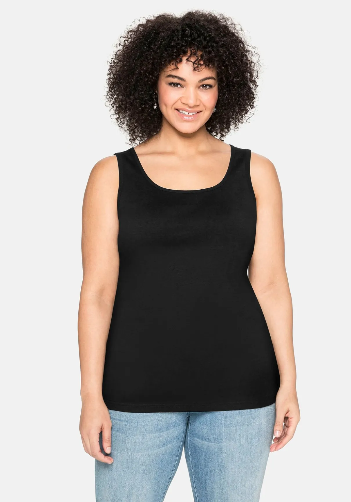 Tanktop aus Baumwolle, mit Rundhalsausschnitt