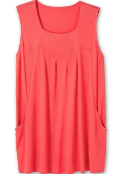 Top in A-Linie, mit Karree-Ausschnitt und Taschen