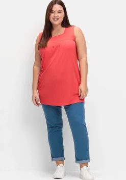 Top in A-Linie, mit Karree-Ausschnitt und Taschen