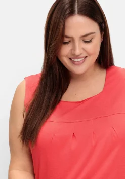 Top in A-Linie, mit Karree-Ausschnitt und Taschen