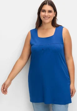 Top in A-Linie, mit Karree-Ausschnitt und Taschen