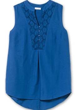 Top mit dekorativem Spitzenbesatz