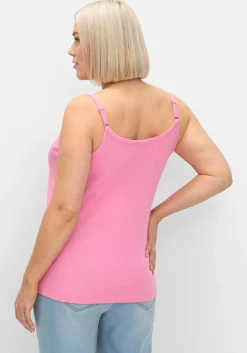 Top mit Spaghettiträgern, in Rippqualität