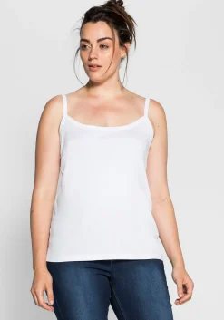 Top mit Spaghettiträgern, in Rippqualität