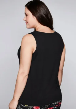 Top mit Wasserfallkragen und Gummibund