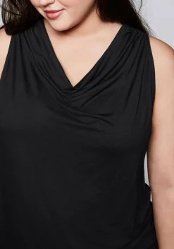 Top mit Wasserfallkragen und Gummibund